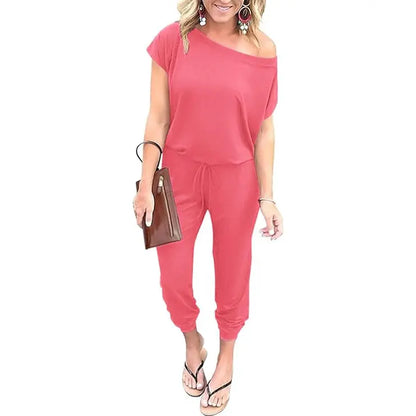 Women’s Off-Shoulder Stretch Jumpsuit