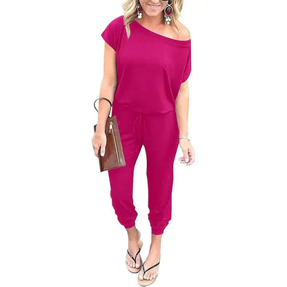 Women’s Off-Shoulder Stretch Jumpsuit