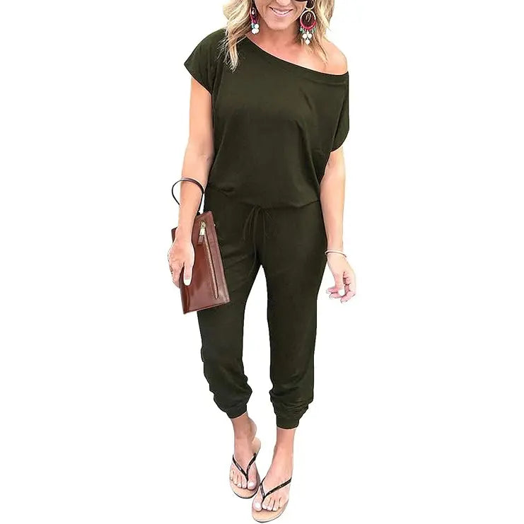 Women’s Off-Shoulder Stretch Jumpsuit