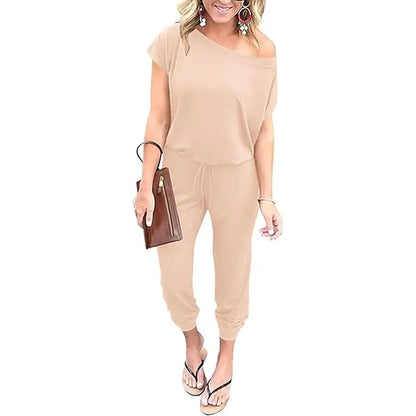 Women’s Off-Shoulder Stretch Jumpsuit
