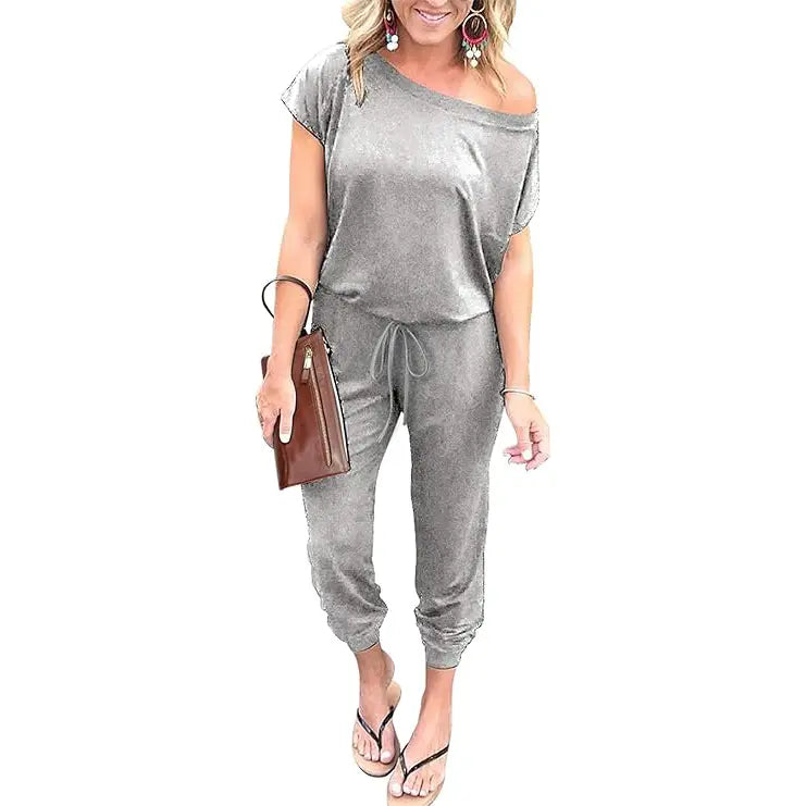 Women’s Off-Shoulder Stretch Jumpsuit