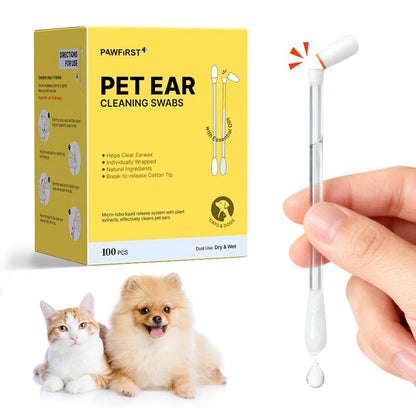 Snap-Release Pet Ear Cleaning Swabs