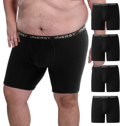 Men’s Plus-Size Breathable Boxer Briefs (Pack of 4)