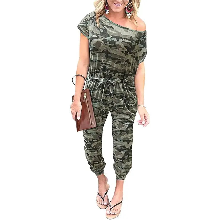 Women’s Off-Shoulder Stretch Jumpsuit