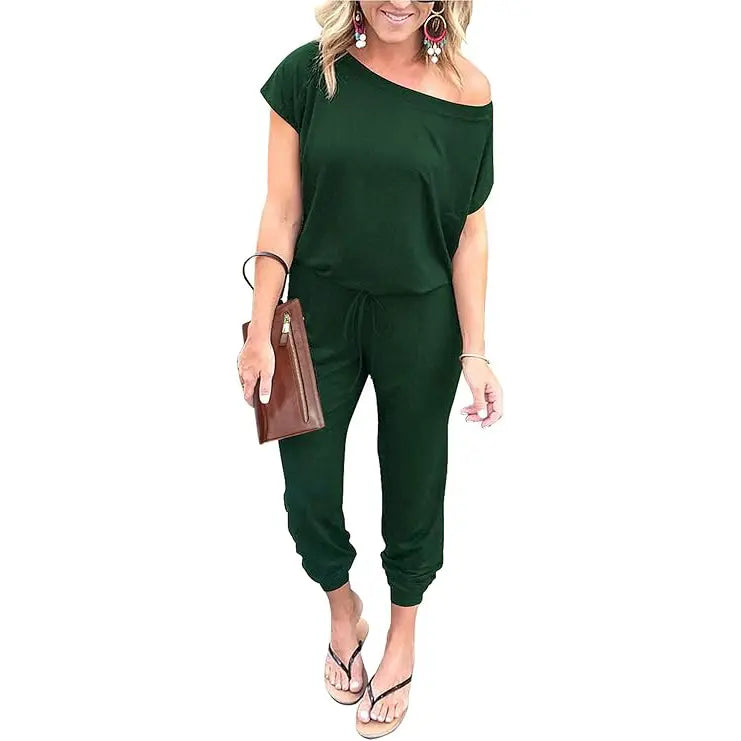 Women’s Off-Shoulder Stretch Jumpsuit