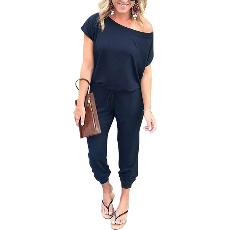 Women’s Off-Shoulder Stretch Jumpsuit