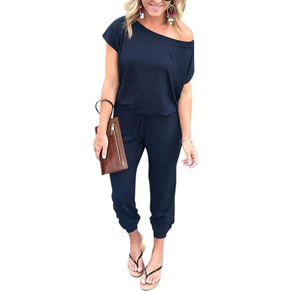 Women’s Off-Shoulder Stretch Jumpsuit