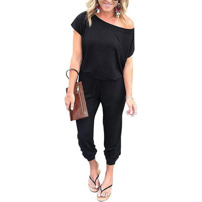 Women’s Off-Shoulder Stretch Jumpsuit