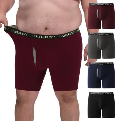 Men’s Plus-Size Breathable Boxer Briefs (Pack of 4)