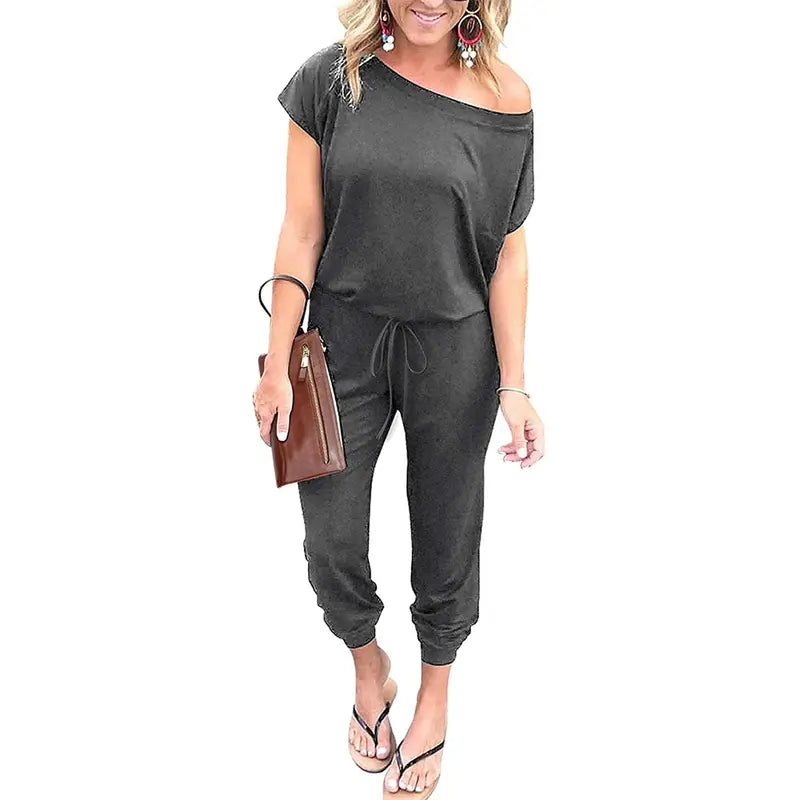 Women’s Off-Shoulder Stretch Jumpsuit