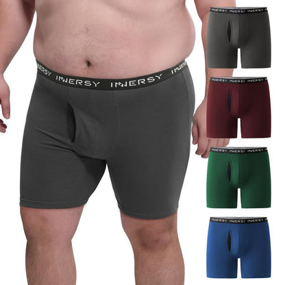 Men’s Plus-Size Breathable Boxer Briefs (Pack of 4)