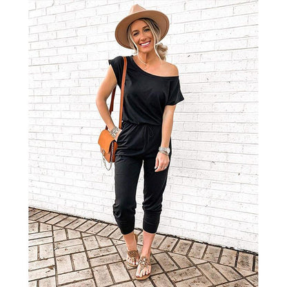 Women’s Off-Shoulder Stretch Jumpsuit