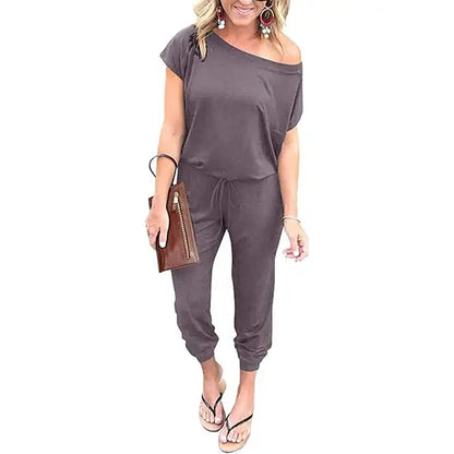Women’s Off-Shoulder Stretch Jumpsuit