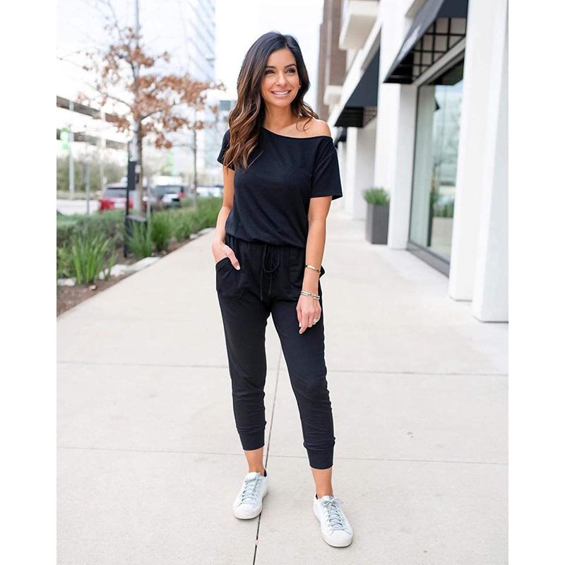 Women’s Off-Shoulder Stretch Jumpsuit