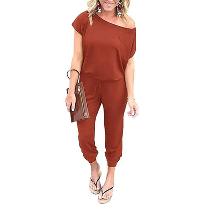Women’s Off-Shoulder Stretch Jumpsuit