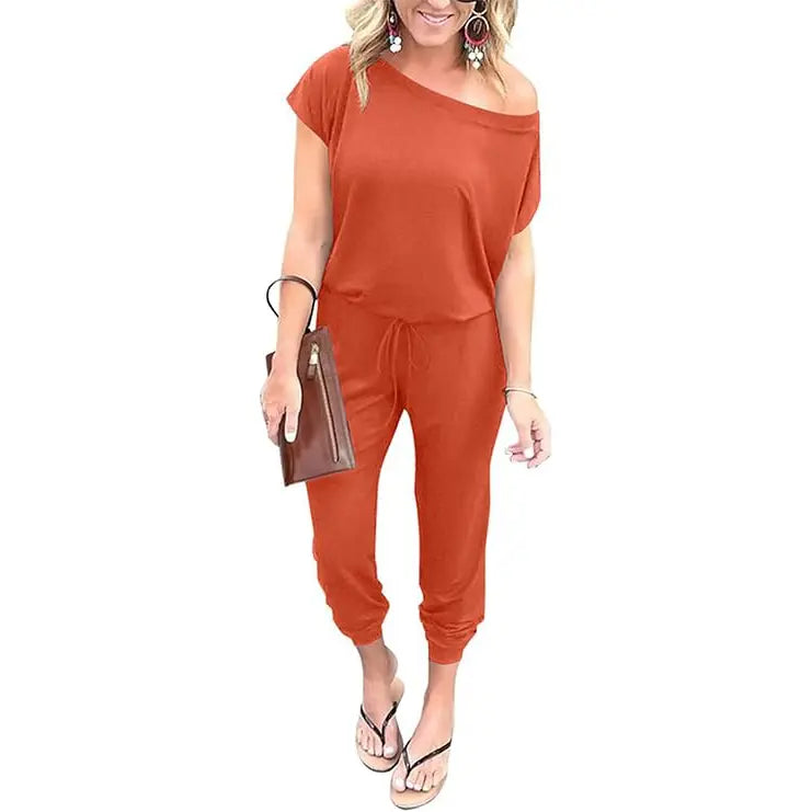 Women’s Off-Shoulder Stretch Jumpsuit