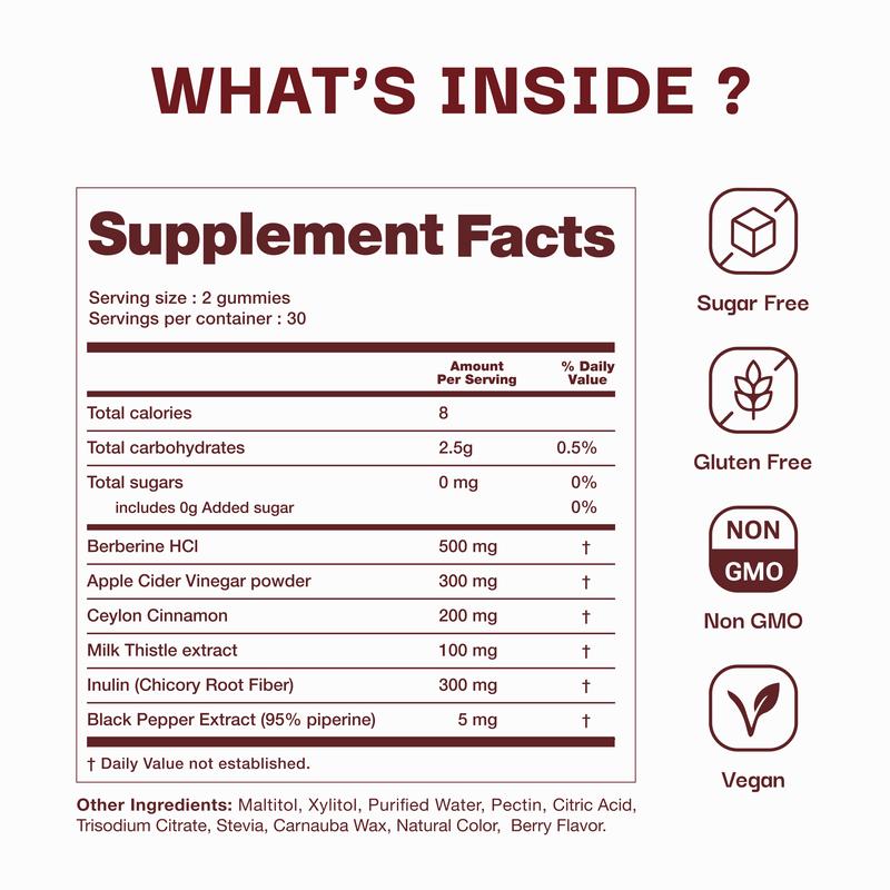 Berberine Metabolism Support 500 mg – 60 Gummies