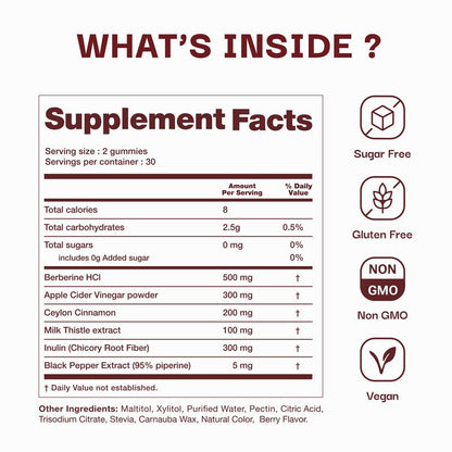 Berberine Metabolism Support 500 mg – 60 Gummies